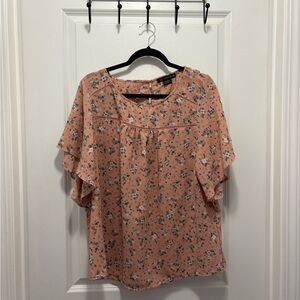 Love & Legend Peach Floral Blouse